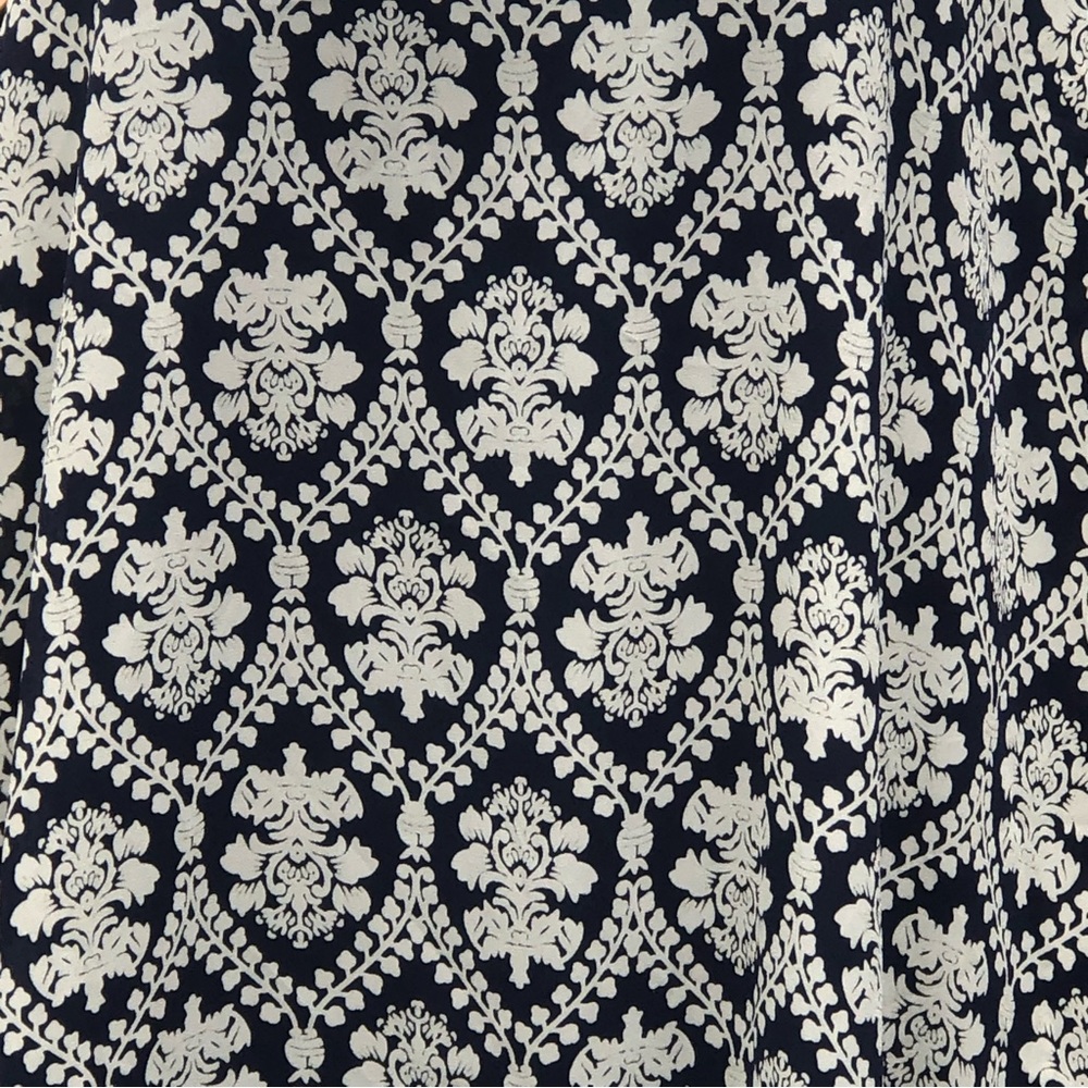 Buttons Navy Blue Victorian Print Dress size Medium - Picture 6 of 8